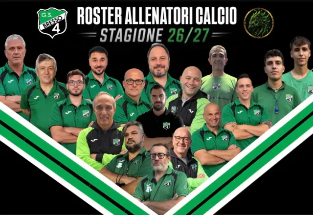 Ora possiamo dirlo! Alcune caselle mancanti sono state riempite! Ecco a voi il roster allenatori di calcio per la stagione 26/27! 

• Pasqualino MARALDI (U8)
• Marco CORRADINI, Lorenzo ROSSETTI (U9)
• Claudio BUGONI (U10)
• Daniele LIONETTI (U13)
• Davide CIRESI (U15)
• Alberto TARINI (U16)
• Luigi MALPIGHI (U17)
• Leonardo LEPE CANCINO (U20, CAL11)
• Alessio BELLEZZA (Open)
• Carlo VILLA (Open)
• Gabriele ZANOTTO (Eccellenza)
• Andrea LIGUORI (Open, CAL11)
• Vittorio MERENDA, Gianluca OLDANI, Enrico BARBANTI (Attività Paralimpica)
• Mauro BENCICH (Open Panafrica United Football Team)

AKA BRESSO4

#bresso4xsempre 
#season2627
#rosterallenatori
#calcio