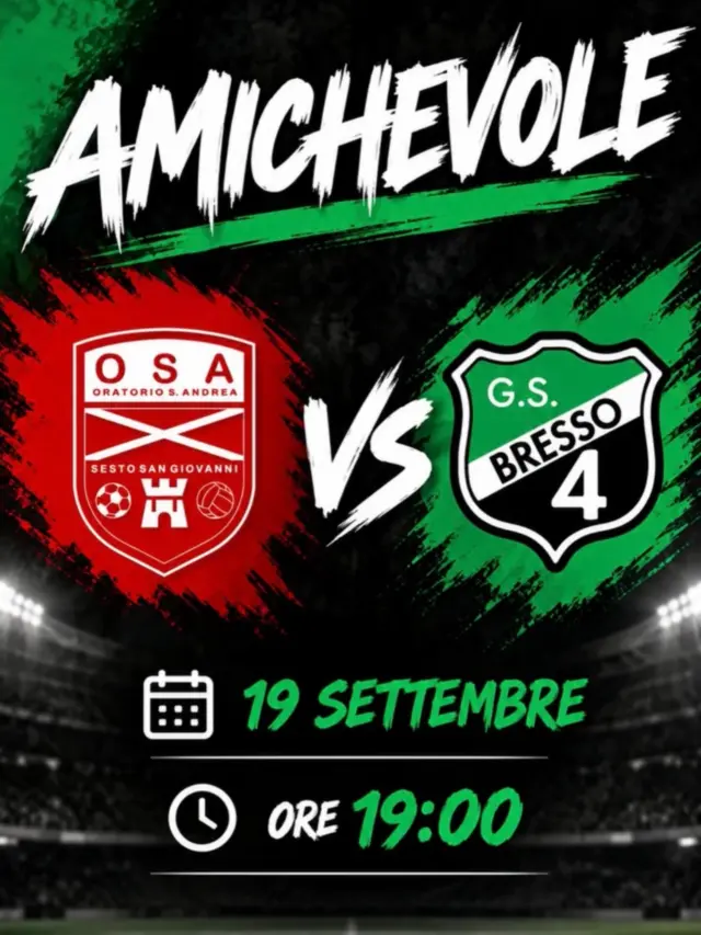 Seconda uscita stagionale per i nostri Open/B che quest’anno parteciperanno al campionato invernale 26/27 @csimilano - categoria Open C. 

Appuntamento per sabato 19 settembre alle ore 19:00, sul campo del @osasesto! Impegno pre campionato per i ragazzi di mister Carlo Villa che scopriranno a che punto sono con la preparazione! 💪🏻💚🖤

AKA BRESSO4 

#bresso4xsempre 
#season2627
#openc
#testmatch