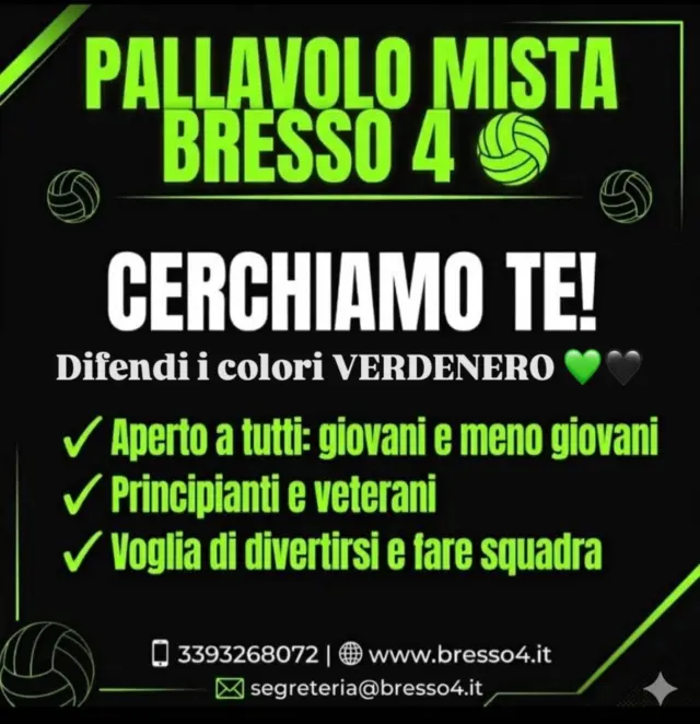 Per chi vuole rimettersi in gioco! 
Per chi ha il fuoco della passione ancora acceso!
Per chi vuole fare squadra e divertirsi!
ASPETTIAMO PROPRIO TE!

#bresso4xsempre 
#season2627
#pallavolomista