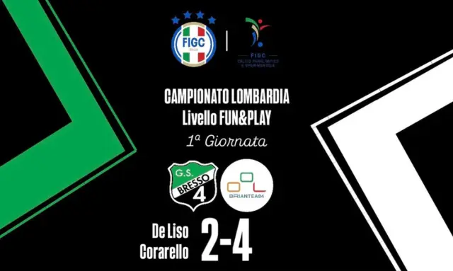 Termina con una sconfitta la prima uscita stagionale dei ragazzi di mister Gianluca Oldani che nella partita valida per la 1ª giornata del campionato FIGC | Dipartimento Calcio Paralimpico e Sperimentale Lombardia, livello Fun&Play, calcio a 5 - vengono sconfitti per 4-2 dalla formazione de BRIANTEA84. A segno per i nostri Bartolomeo De Liso e Alessandro Corarello. Daje!!

#bresso4xsempre 
#season2627
#figcdcps