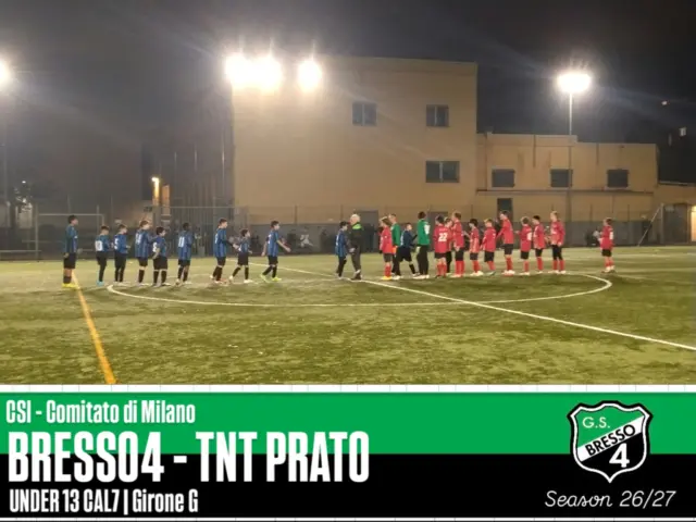 Qualche scatto 📸 dalla partita di ieri giocata dalla formazione di mister Daniele Lionetti e i suoi Under 13 CAL7, valida per il recupero della 2ª giornata del campionato invernale 26/27 del Centro Sportivo Italiano | Comitato di Milano, girone G

#bresso4xsempre 
#season2627
#under13